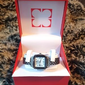 NEW in box RARE Liz Claiborne Silver Cuff Bracelet Women's Watch